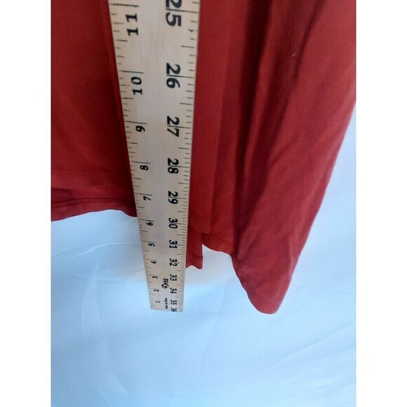 Eileen fisher long sleeve tunic asymmetrical top flowy orange size large - Picture 3 of 10